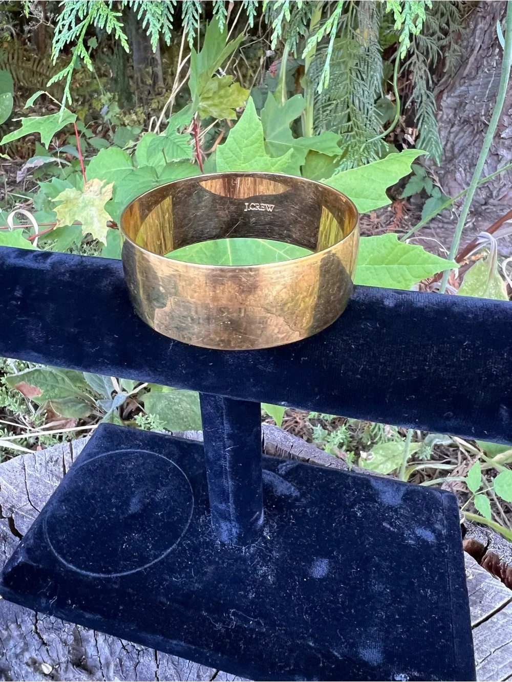 J. Crew Wide Gold Tone Cuff Bracelet in Brassy Gold